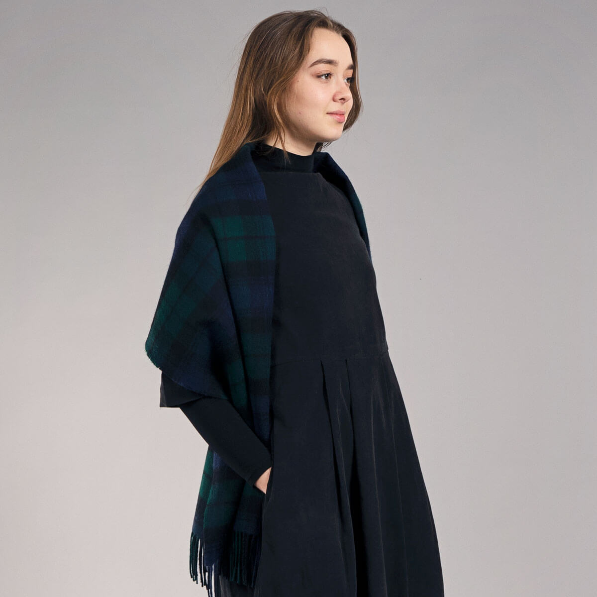 Bobbie Black Watch Modern Tartan Lambswool Stole Gallery Image 3