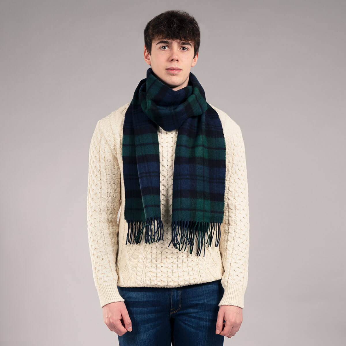 Darwin Black Watch Modern Luxury Oversized Lambswool Scarf Gallery Image 3