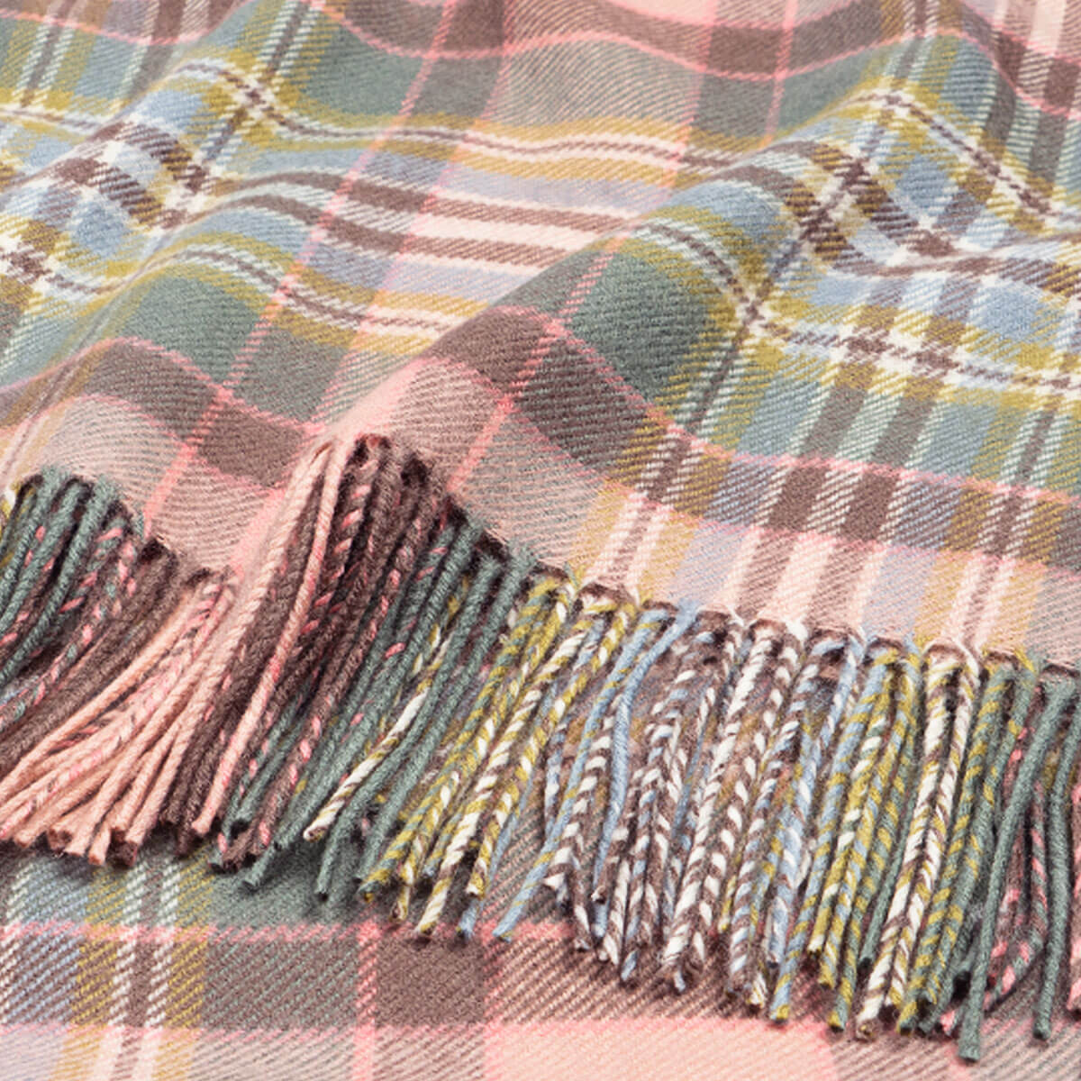 Borders Dundee Rose Tartan Lambswool Blanket Gallery Image 2