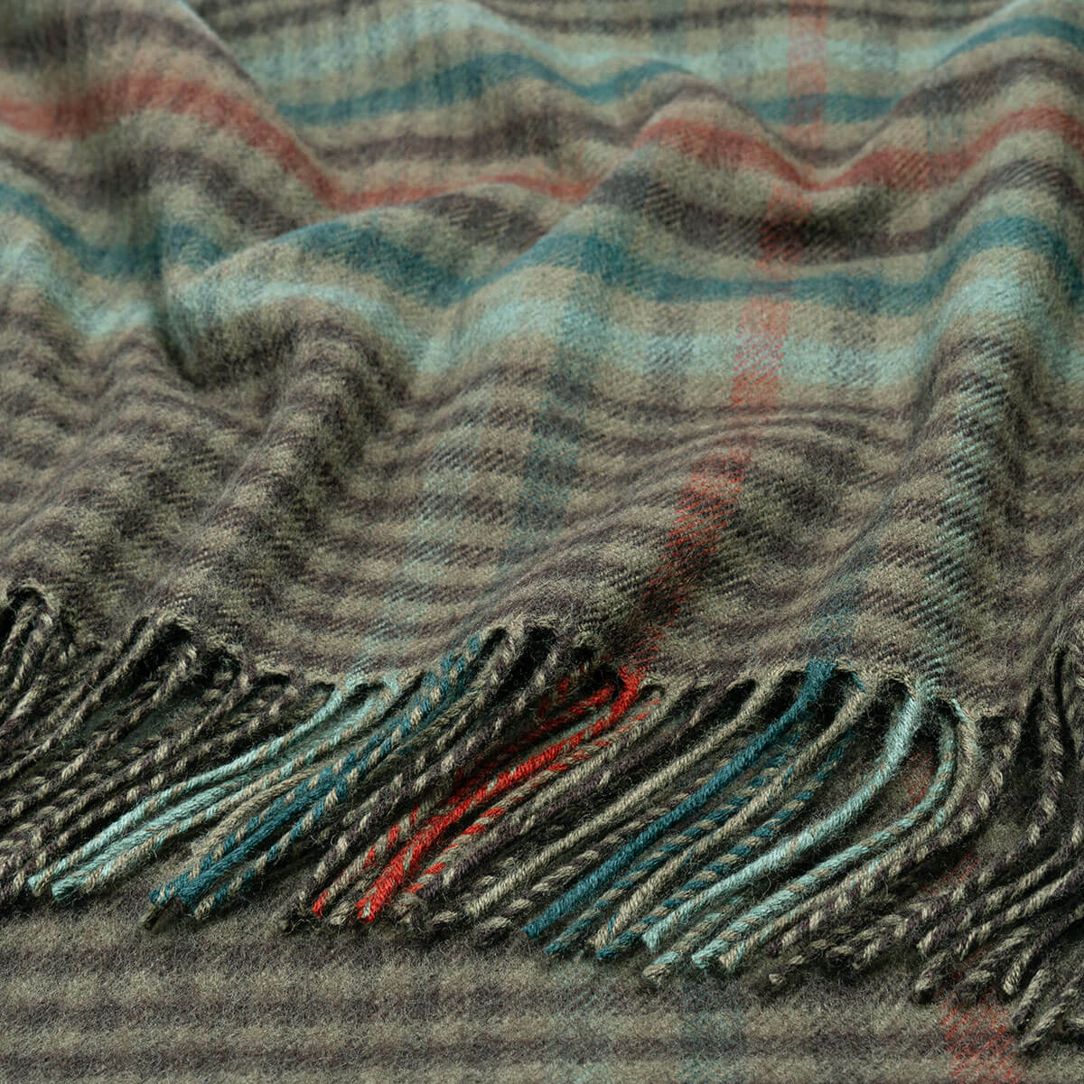 Borders Forth Weathered Glen Check Lambswool Blanket Gallery Image 1