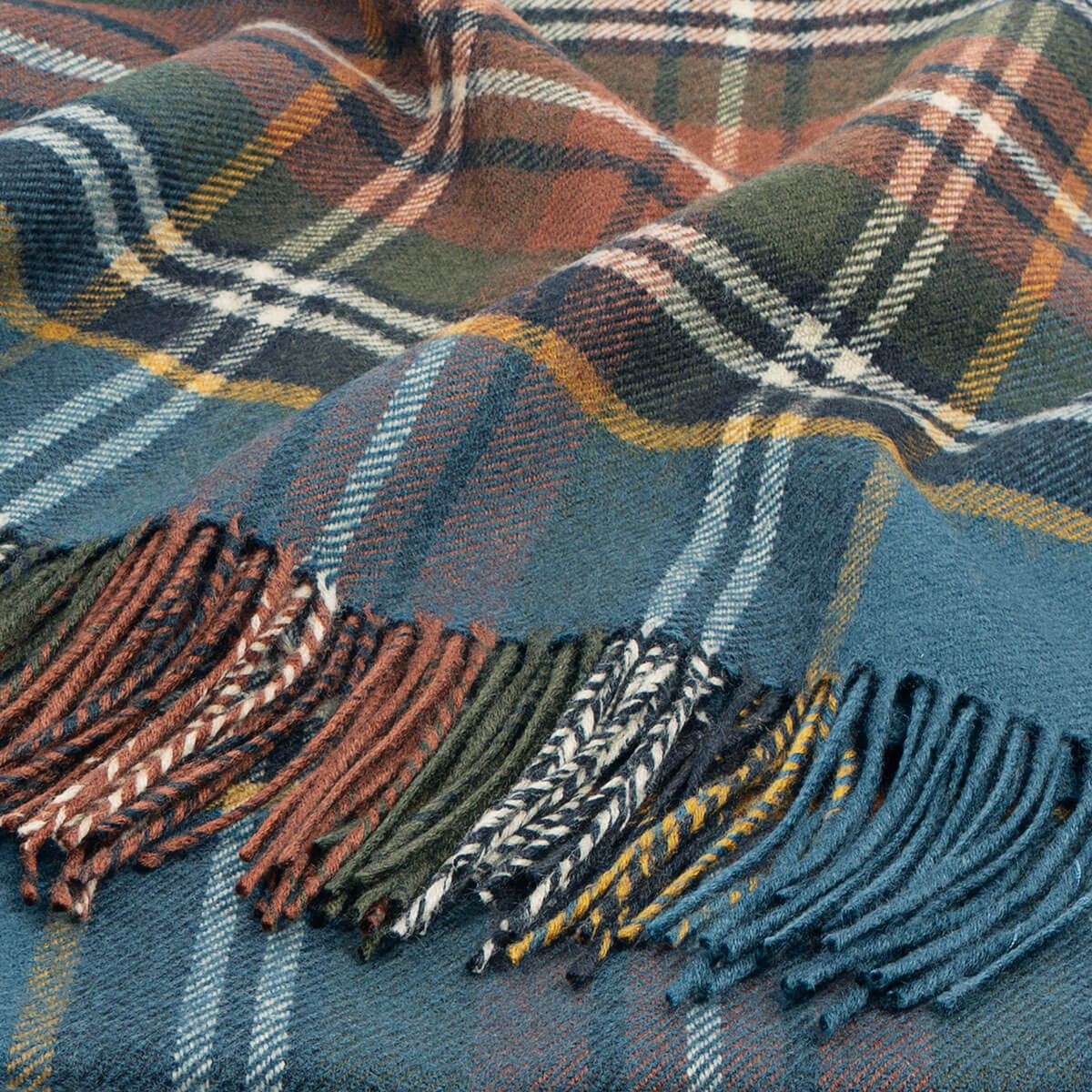 Borders MacBeth Weathered Tartan Lambswool Blanket Gallery Image 2