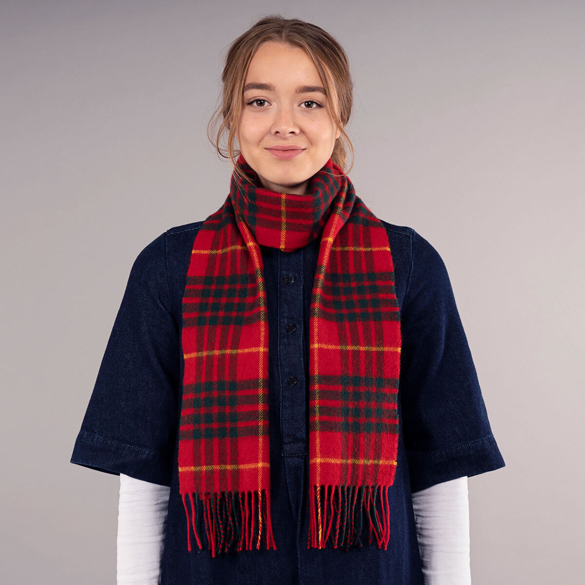 Bowhill Cameron Clan Modern Tartan Lambswool Scarf Gallery Image 1