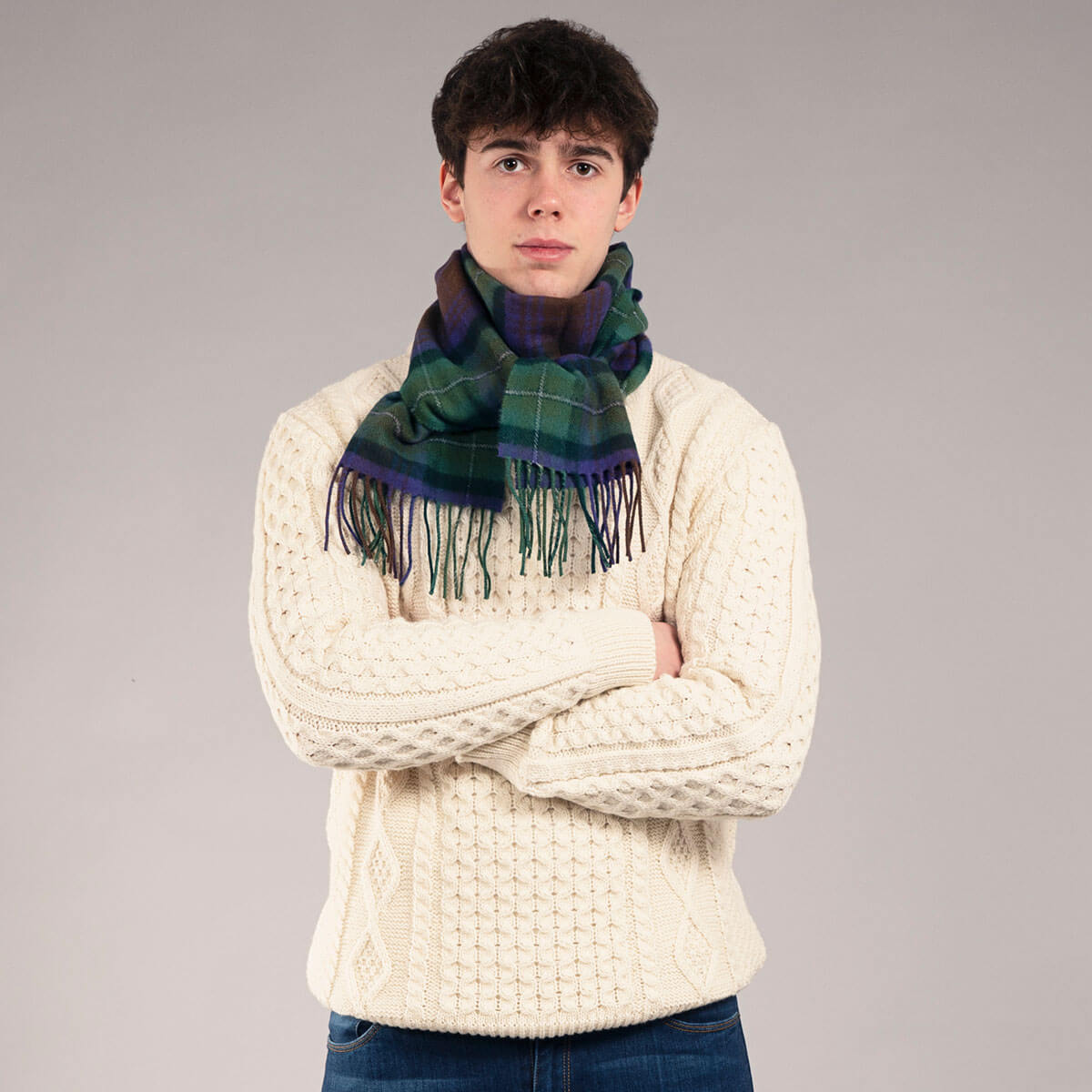 Bowhill Isle of Skye Tartan Lambswool Scarf Gallery Image 3