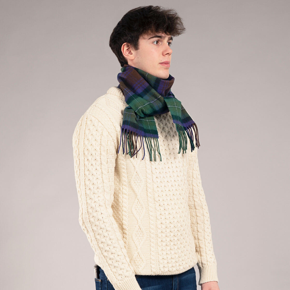 Bowhill Isle of Skye Tartan Lambswool Scarf Gallery Image 4