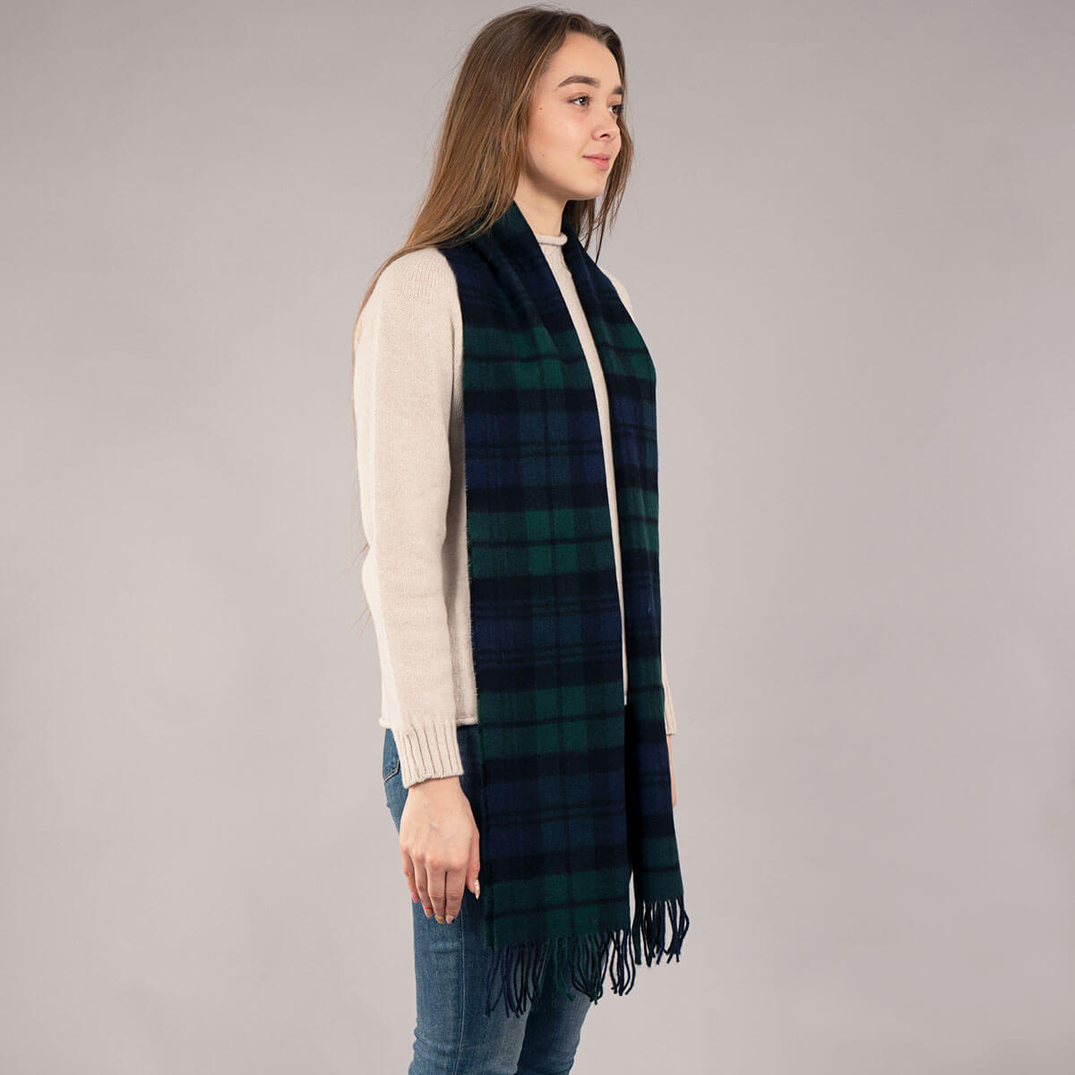 Darwin Black Watch Modern Luxury Oversized Lambswool Scarf Gallery Image 2