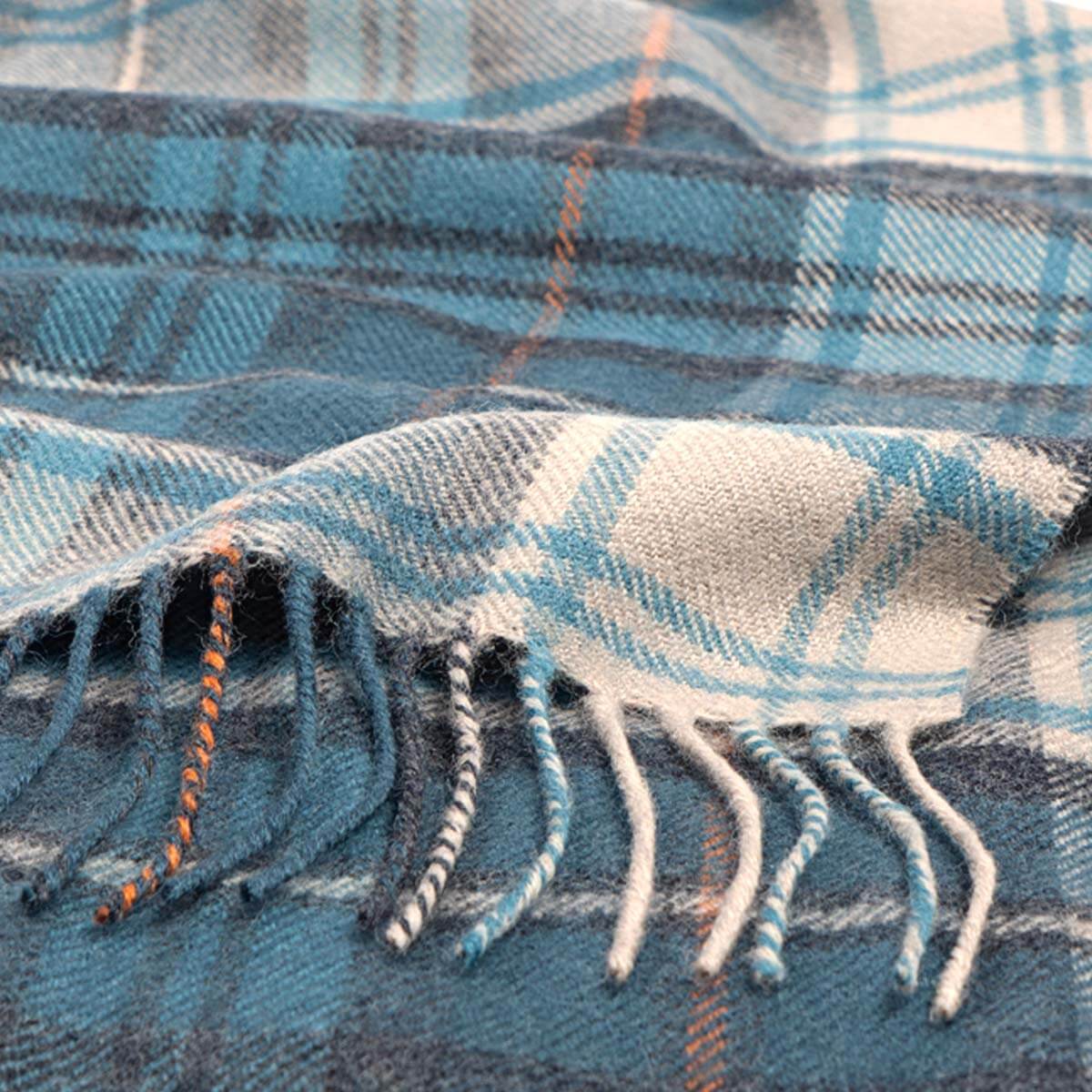Darwin Gordon Dress Teal Tartan Lambswool Scarf Gallery Image 1