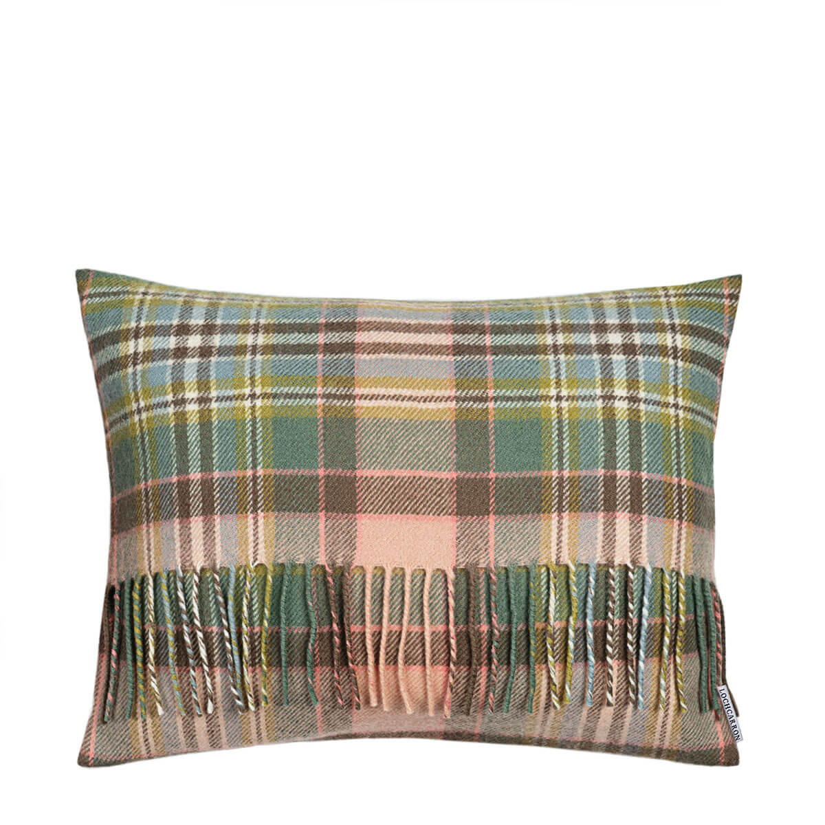 Borders Dundee Rose Tartan Lambswool Small Fringed Cushion Cover Gallery Image 2