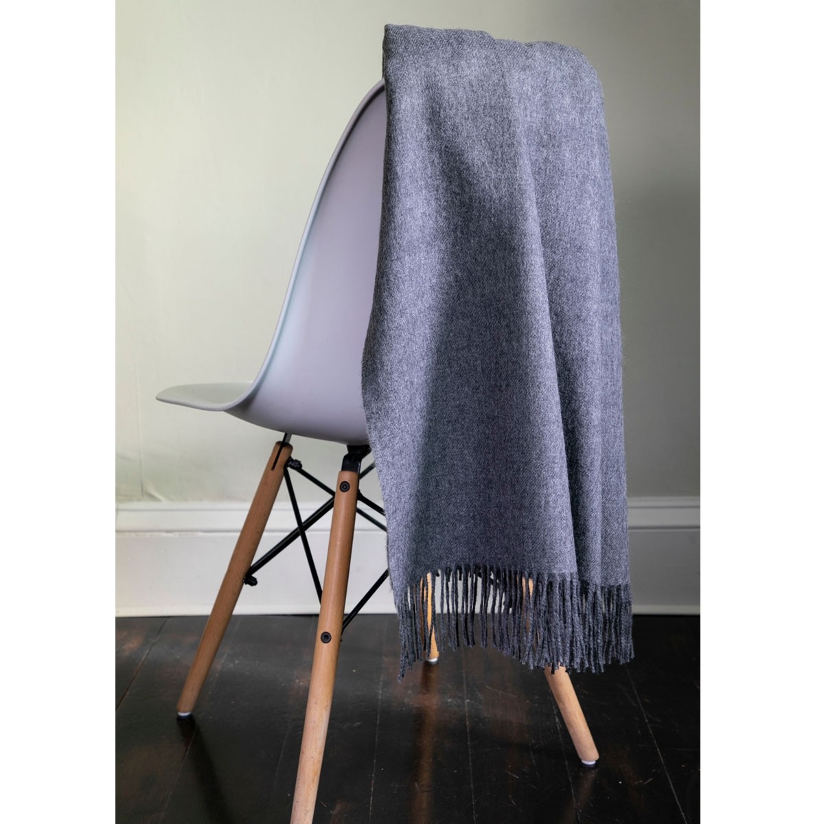 Steel Lambswool Blanket Lochcarron of Scotland