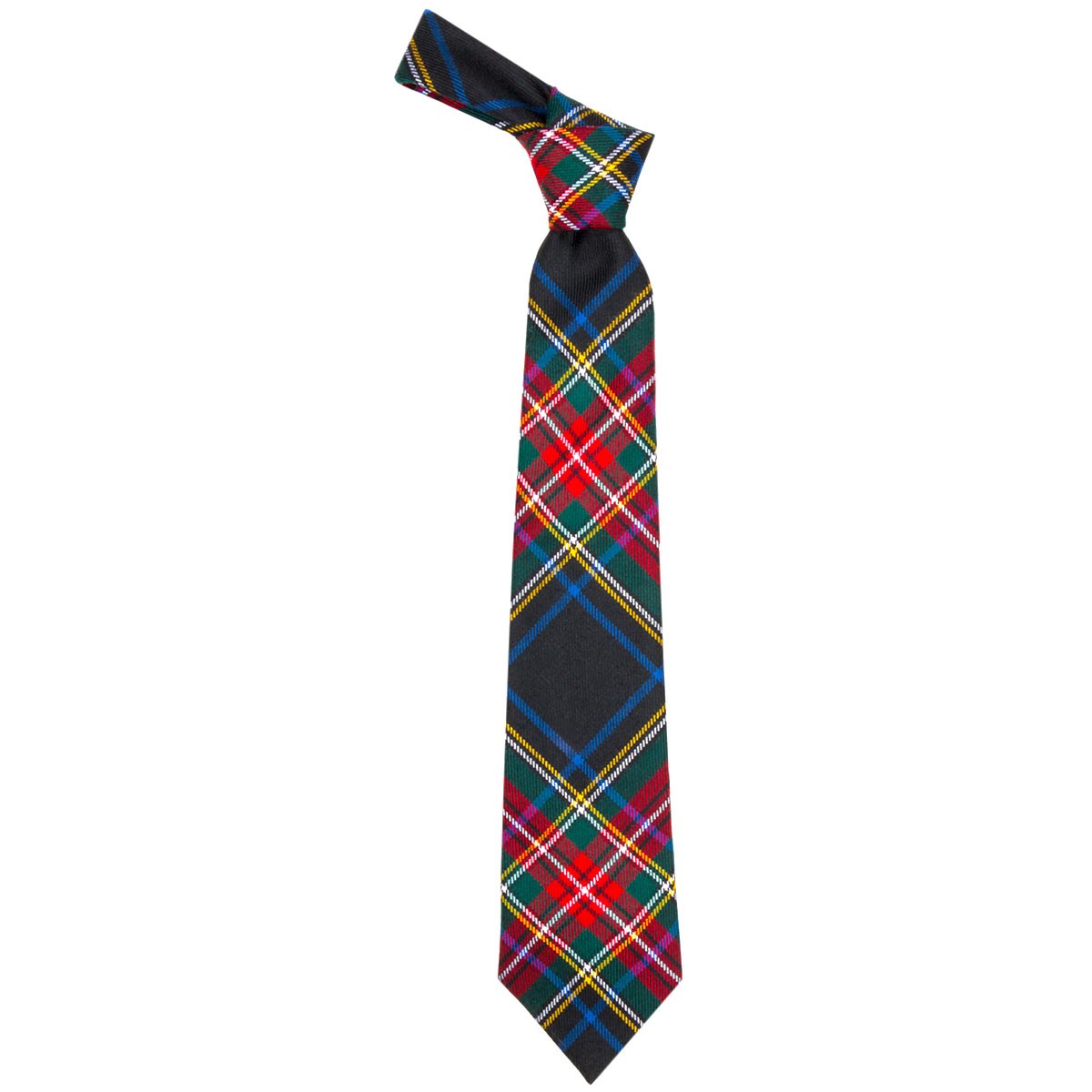 Stewart Black Modern Tartan Tie | Lochcarron of Scotland