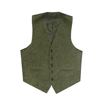 Beaters Green Shetland Tweed 5 Button Kilt Waistcoat