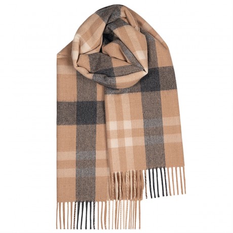 Bailey Camel Asymmetric Large Lambswool Scarf