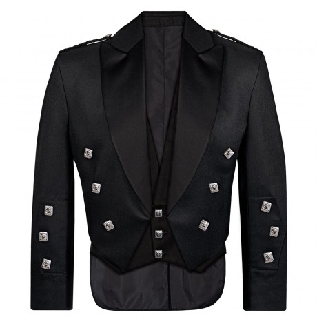 Barathea Heavyweight Fabric Prince Charlie Kilt Jacket & Vest