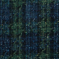 Blue / Bottle Houndstooth Check Donegal Wool Tweed Fabric Sample