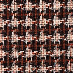 Rust / Black Check Wool Tweed Fabric