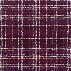 Aubergine Check Wool Blend Mohair Loop Tweed Fabric