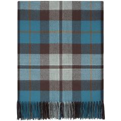 Rose Hunting Grey Tartan Lambswool Blanket