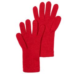 Womens Luxury Red Slim Fit Cashmere Gloves 