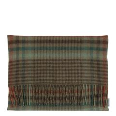 Borders Forth Weathered Glen Check Lambswool Small Fringed Cushion Cover