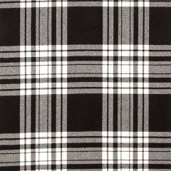Menzies Black & White Modern Heavyweight Tartan Fabric - Single Width