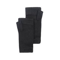 Womens Black Cashmere Wrist Warmers Fingerless Gloves