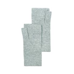Womens Luxury Silver Cashmere Wrist Warmers Fingerless Gloves