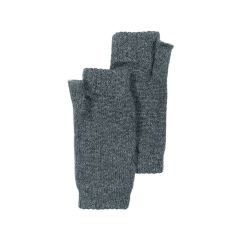 Womens Charcoal Cashmere Wrist Warmers Fingerless Gloves