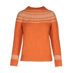 Women's Heather Jaffa Fair Isle Knitted Wool Crew Neck Jumper