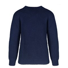 Men's Brodie Nero Navy Chunky Knitted Wool Crew Neck Jumper