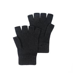 Womens Luxury Black Cashmere Fingerless Gloves
