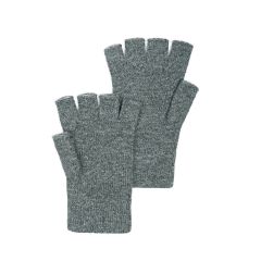 Womens Luxury Dark Granite Cashmere Fingerless Gloves