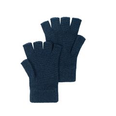 Womens Luxury Dark Navy Cashmere Fingerless Gloves