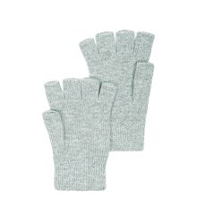 Womens Luxury Silver Cashmere Fingerless Gloves