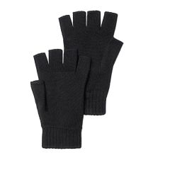 Mens Luxury Black Cashmere Fingerless Gloves