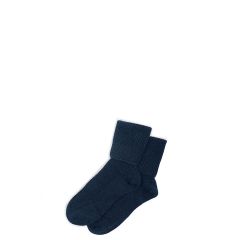 Womens Luxury Ribbed Dark Navy Cashmere Socks