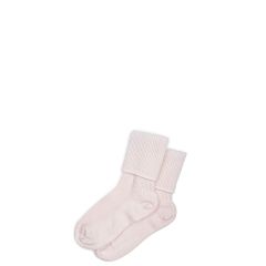 Womens Luxury Ribbed Pale Pink Cashmere Socks