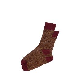 Mens Burgundy Firth Crew Length Merino Blend Socks