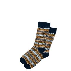 Men's Navy Fair Isle Merino Blend Socks
