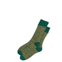 Mens Tartan Green Cairn Crew Length Merino Blend Socks