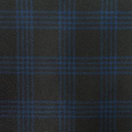 Royal/Black Grid Check Lightweight Fabric
