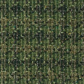 Olive Check Donegal Wool Tweed Fabric Sample