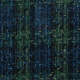 Blue / Bottle Houndstooth Check Donegal Wool Tweed Fabric Sample