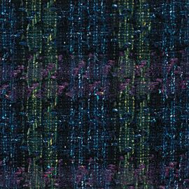 Blue / Mauve Houndstooth Check Donegal Wool Tweed Fabric Sample