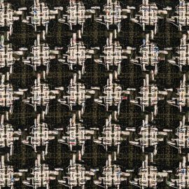 Olive / Black Check Wool Tweed Fabric