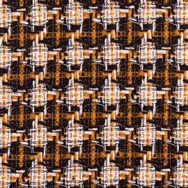 Ochre / Black Check Wool Tweed Fabric