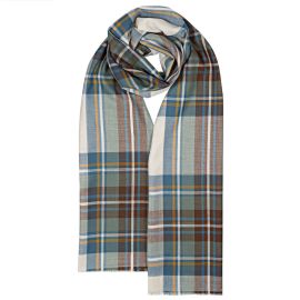 Alba Stewart Blue Dress Extra Fine Merino Stole
