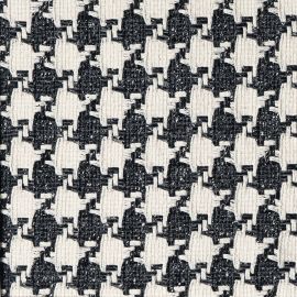 Cotton Marl Anthracite Houndstooth Multi Wool Tweed Fabric Sample