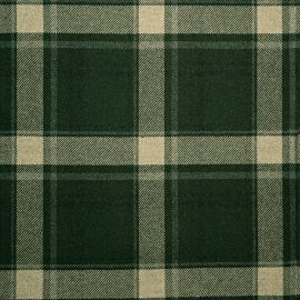 Olive Plaid Soft Wool Recycled Blend Tweed Fabric Sample