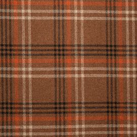 Rust Plaid Soft Wool Recycled Blend Tweed Fabric