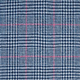 Black / White Glen Check Soft Wool Recycled Blend Tweed Fabric