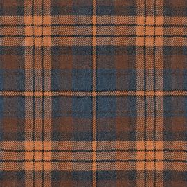 Large Rust Check Soft Wool Recycled Blend Tweed Fabric